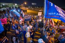 Protests in support for President Donald Trump continue outside the Clark County Election Depar ...