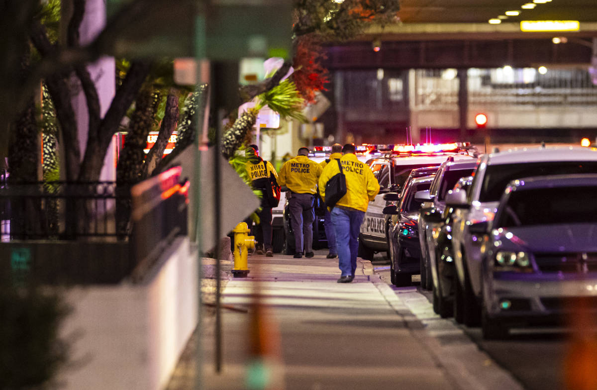Las Vegas police respond to the scene at Circus Circus where multiple people were shot in Las V ...