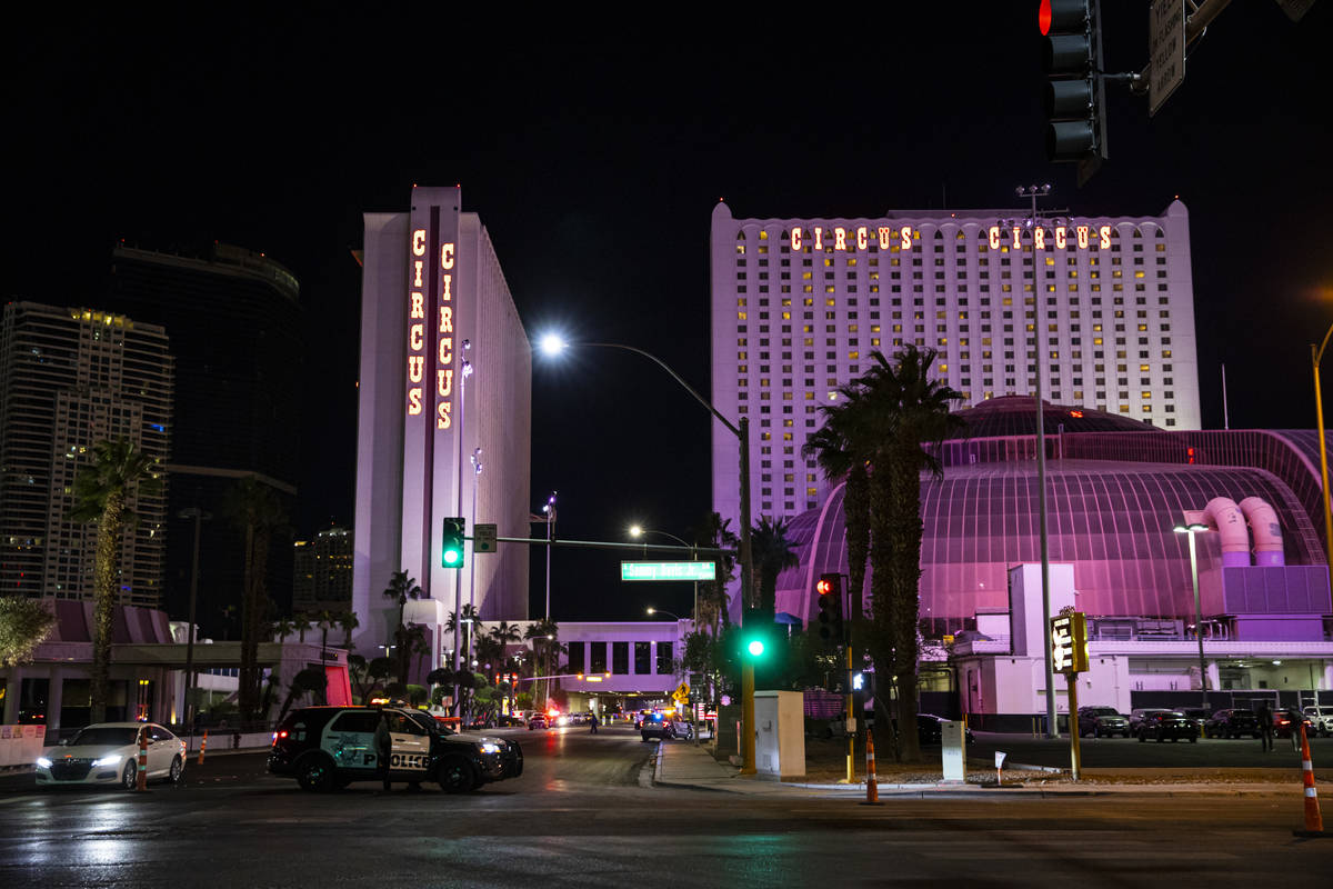Las Vegas police respond to the scene at Circus Circus where multiple people were shot in Las V ...
