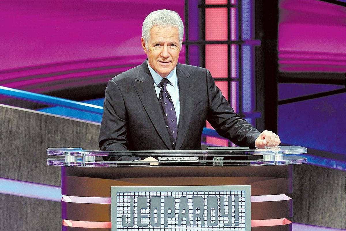 Alex Trebek hosts "Jeopardy!" 