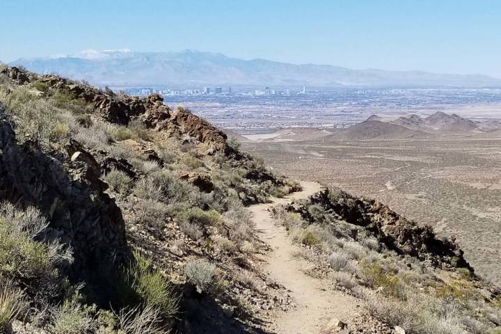 View of the Las Vegas Valley and the Spring Mountains from the top reaches of the River Mountai ...