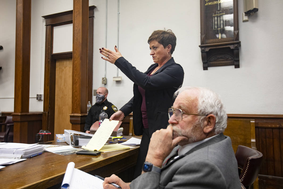 Kirsty Pickering, who represents murder suspect John Dabritz, during cross examination of a wit ...