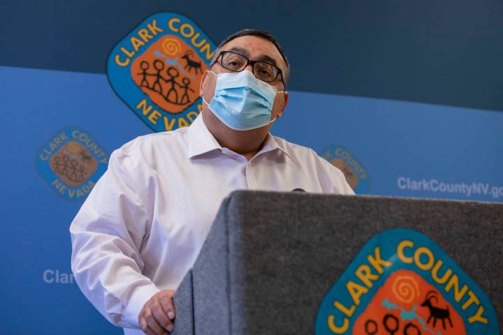 County Registrar of Voters Joe Gloria gives a media briefing at the Clark County Election depar ...