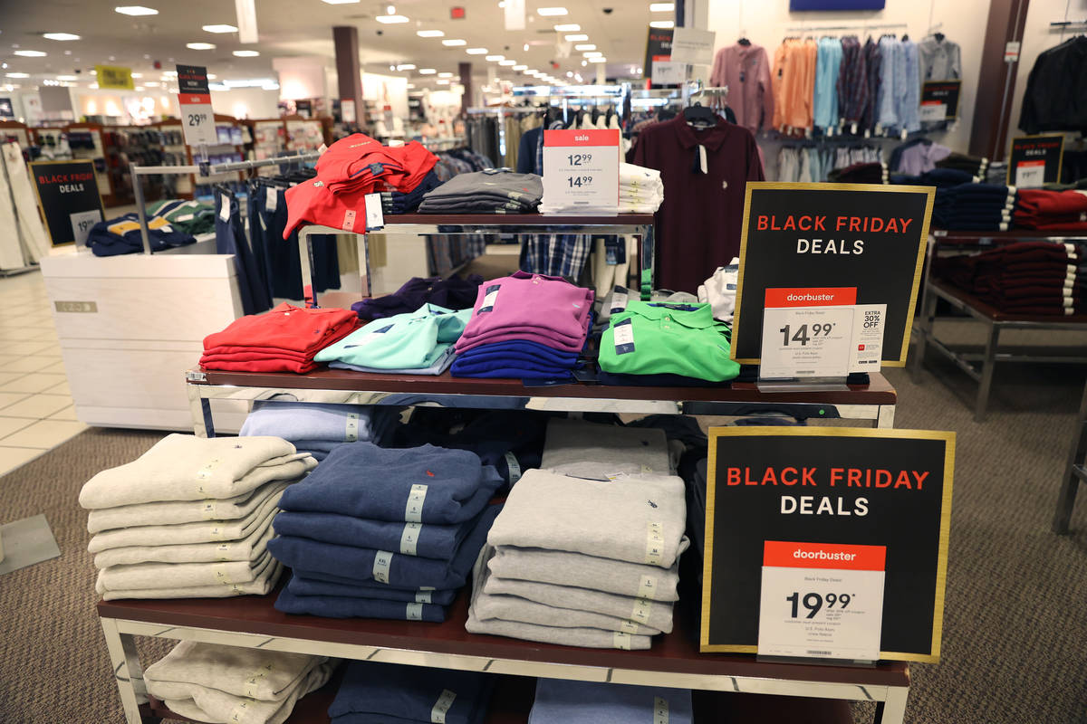 A Black Friday sale sign at J. C. Penney, 4485 S Grand Canyon, in Las Vegas, Friday, Nov. 13, 2 ...