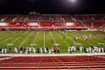A view of the field at Sam Boyd Stadium as the New Mexico Lobos play a home football game again ...