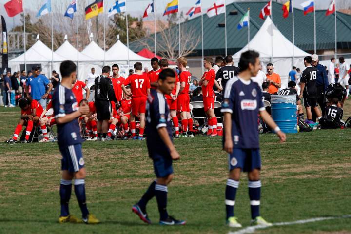 Multiple teams participate in the Mayor's Cup International Showcase soccer tournament at the B ...