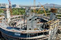 An aerial photo of the MSG Sphere at the Venetian, a collaboration by Madison Square Garden an ...