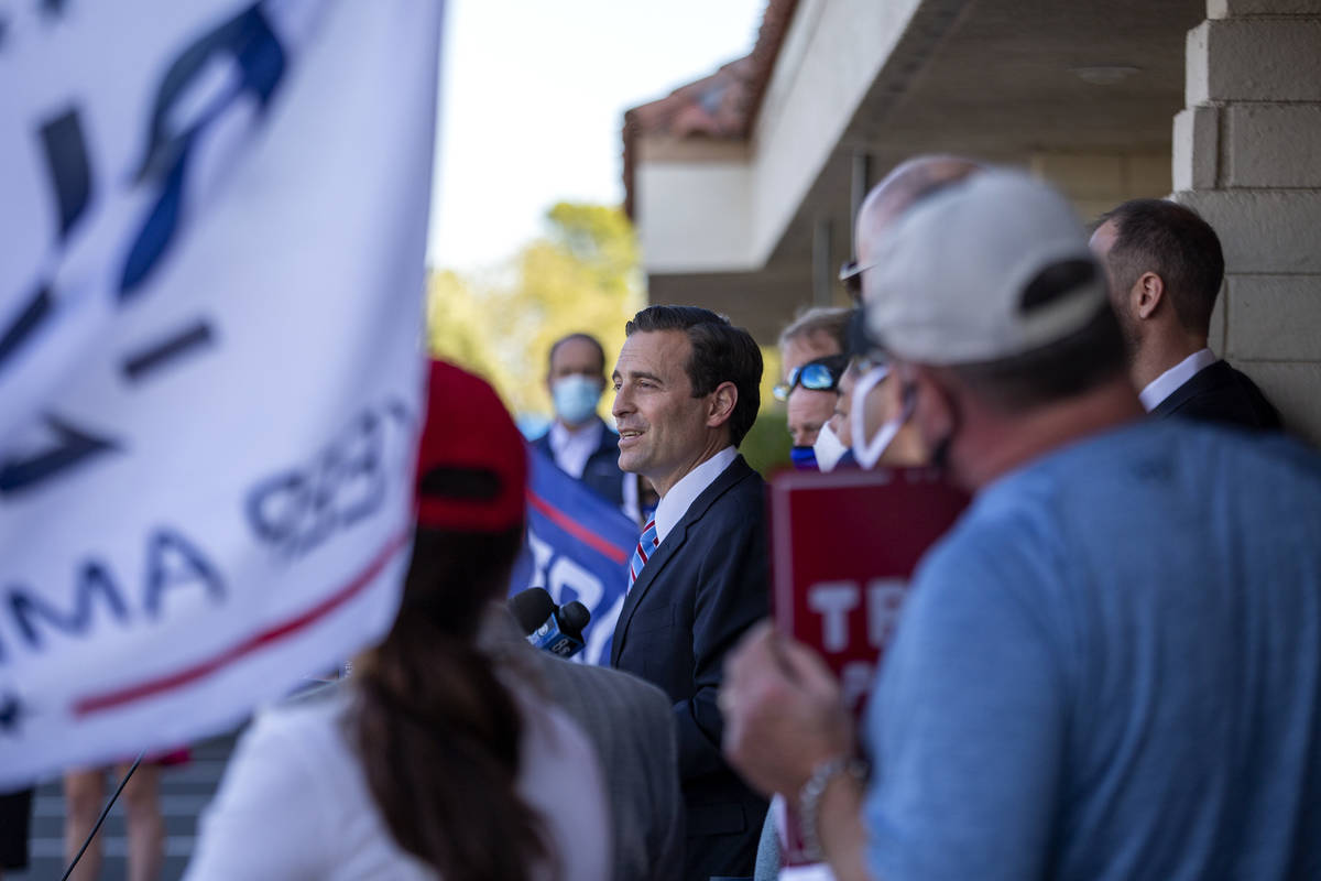 Adam Laxalt, former attorney general of Nevada, announces a new elections lawsuit against Clark ...