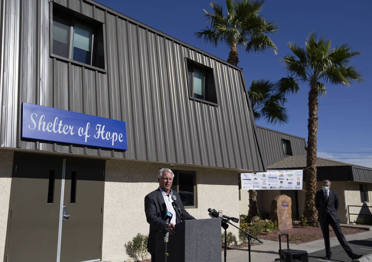 Ken Alber, principal of PENTA Building Group, speaks at a press conference to unveil of the ren ...