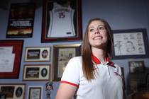 Lindy La Rocque, new head coach for UNLV women's basketball team, poses for a portrait at her f ...