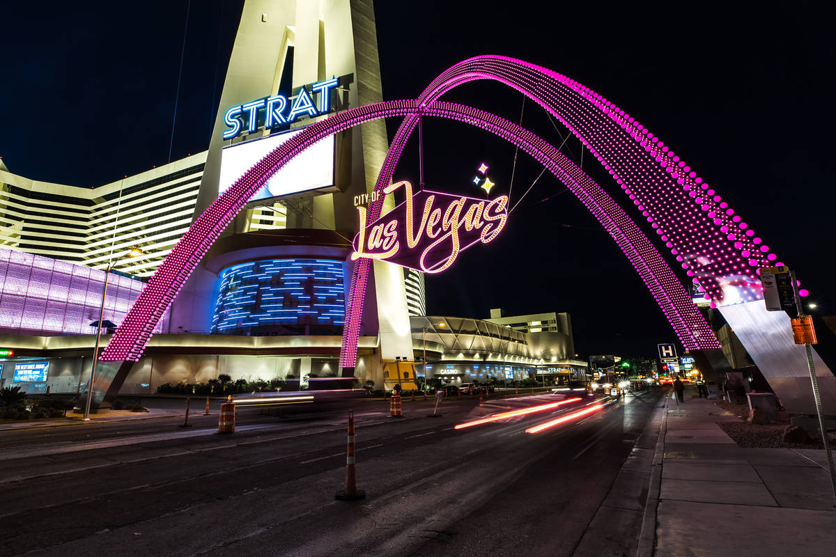 The $6.5 million downtown gateway arch. (City of Las Vegas)