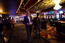 Jonathan Jossel, CEO of the Plaza, walks the casino floor as hotel-casinos reopen in downtown L ...
