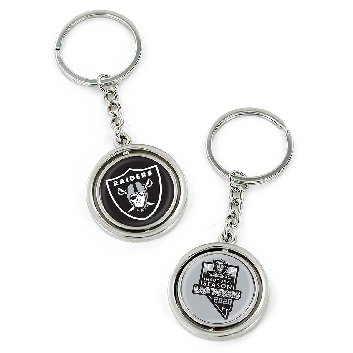 Las Vegas Raiders NFL Football Spinner Keychain