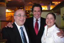 Alan Stamm, Wayne Newton and Tracey Davis are shown at the opening night of Newton's "Once Befo ...