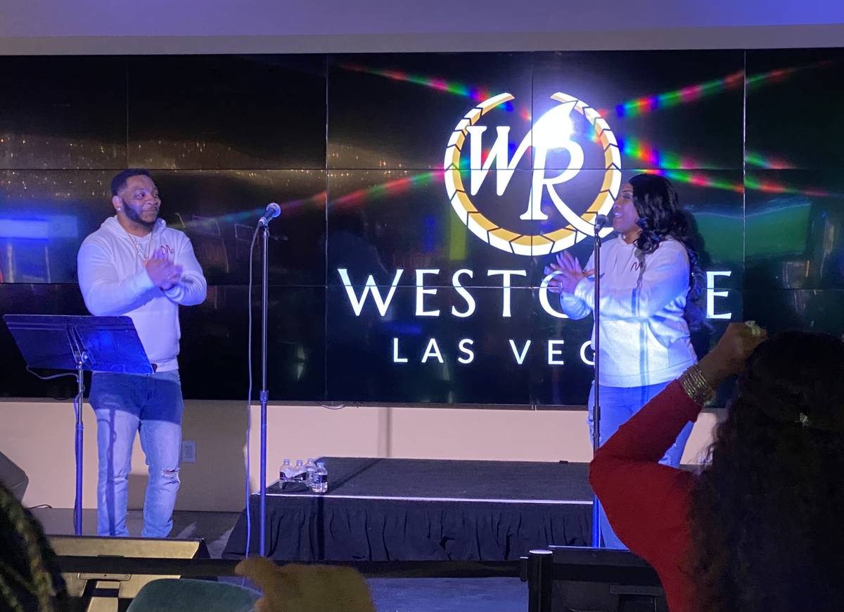 Brandon and Sean Godfrey of NPerson are shown at Westgate Las Vegas' International Bar on Nov. ...