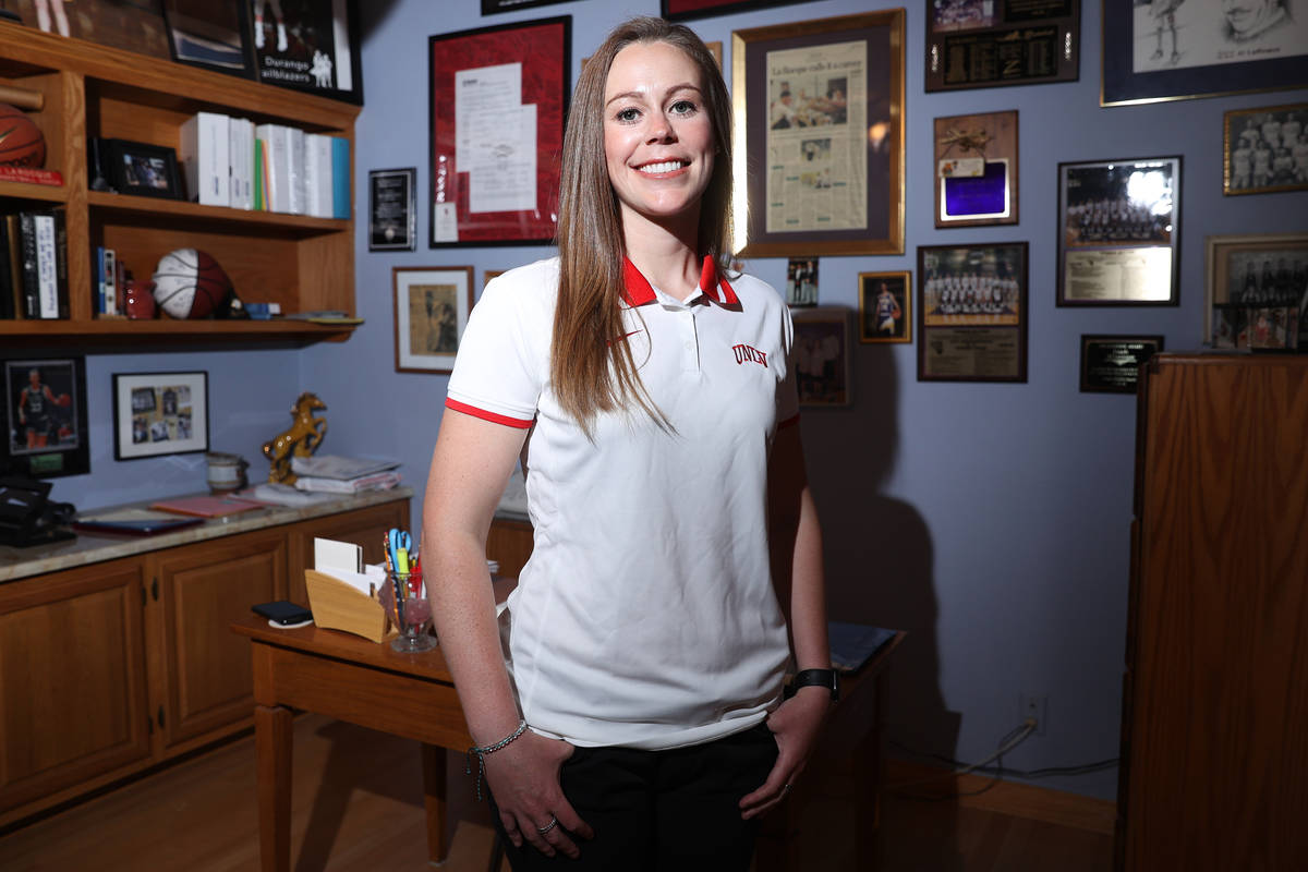 Lindy La Rocque, new head coach for UNLV women's basketball team, poses for a portrait at her f ...