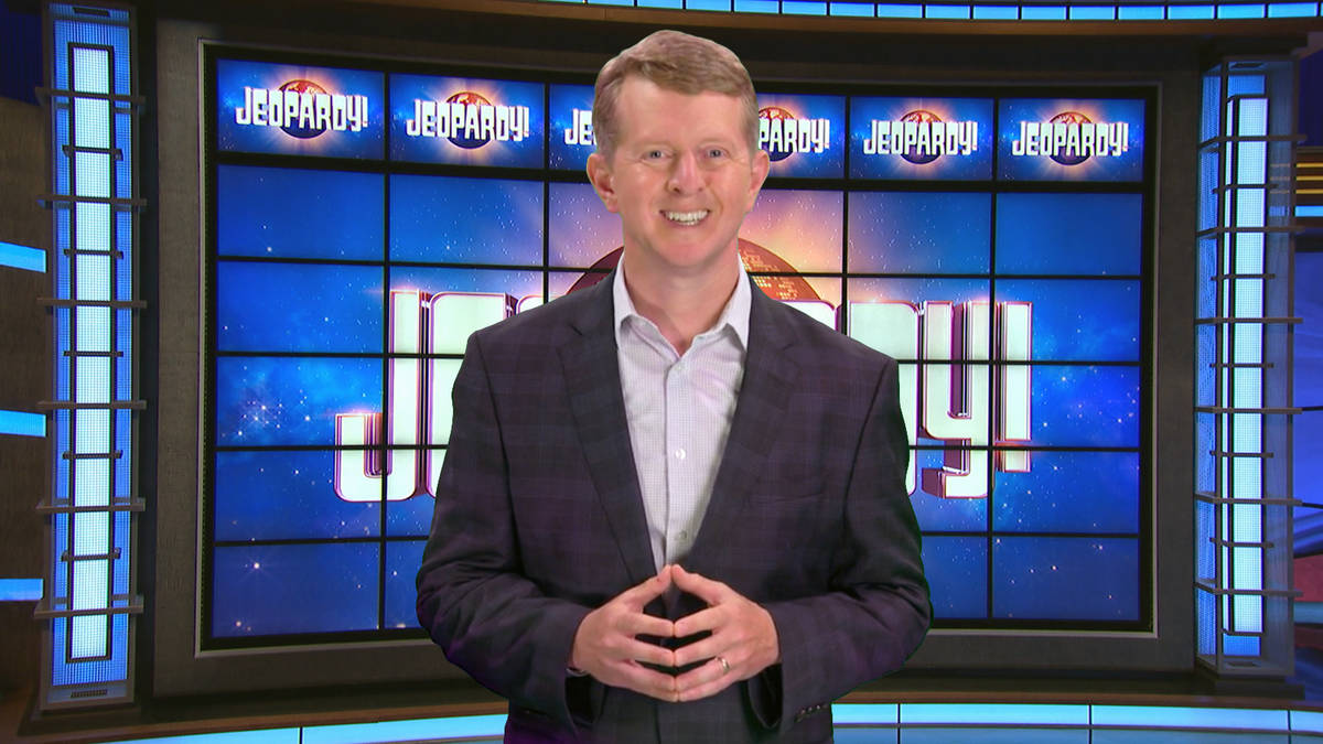 This image released by JEOPARDY! shows Ken Jennings, a 74-time champion the the set of the popu ...