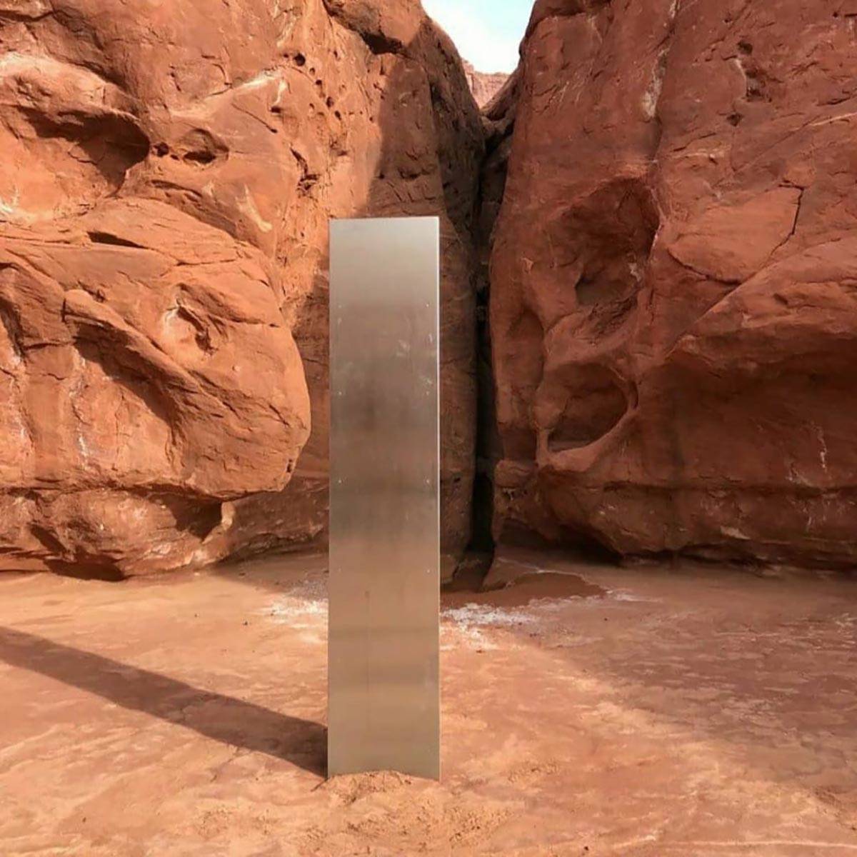 A metal monolith planted in a remote southeast Utah canyon was discovered last week by a Utah D ...