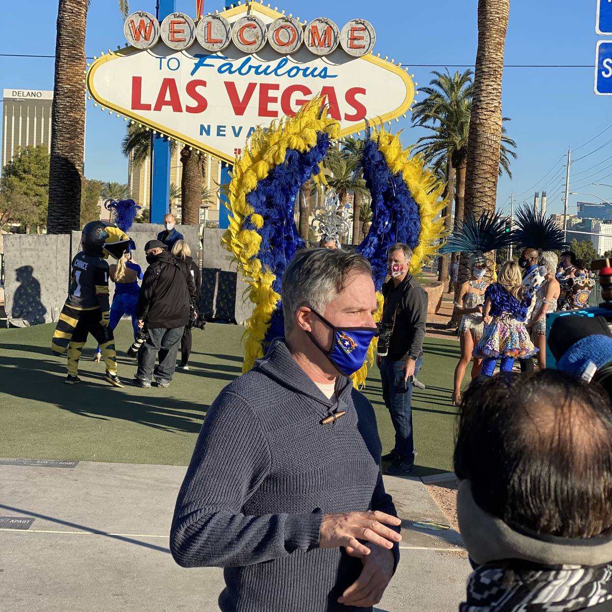 COVID-19 Task Force Chairman Jim Murren is shown at the Welcome to Fabulous Las Vegas sign duri ...