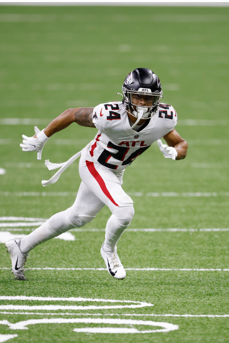 Atlanta Falcons cornerback A.J. Terrell (24) during an NFL football game against the New Orlean ...