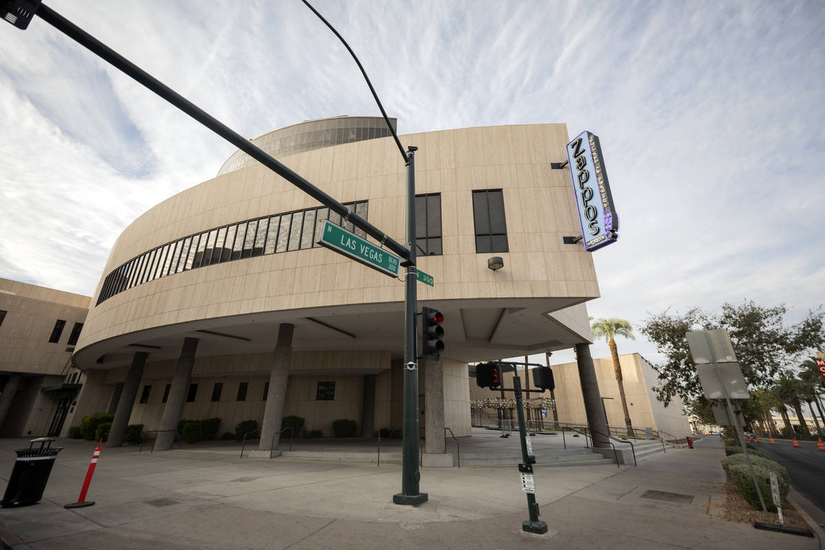Zappos office space is seen closed in downtown Las Vegas on Thursday, Oct. 8, 2020. (Elizabeth ...