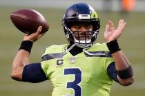 Seattle Seahawks quarterback Russell Wilson in action against the Arizona Cardinals during an N ...
