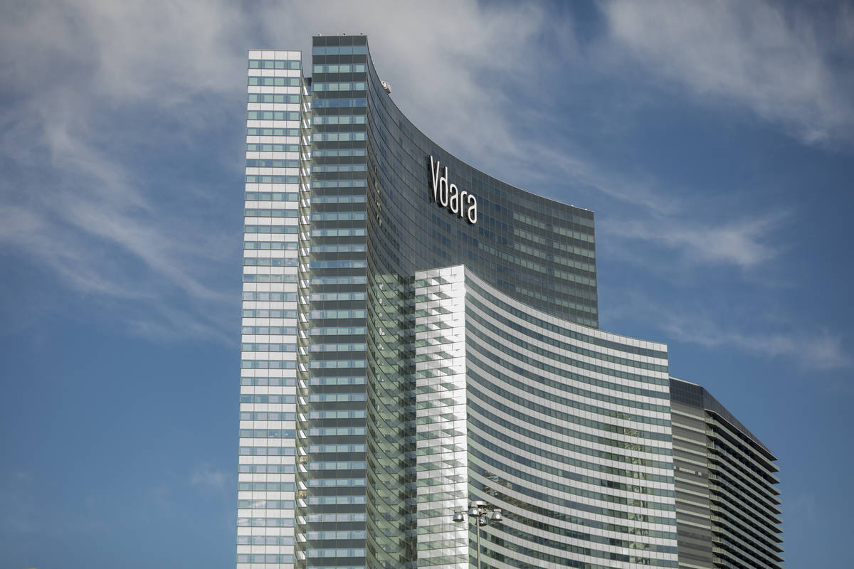 The Vdara Hotel and Spa is seen on the Las Vegas Strip, Thursday, Dec. 10, 2020. (Elizabeth Pag ...