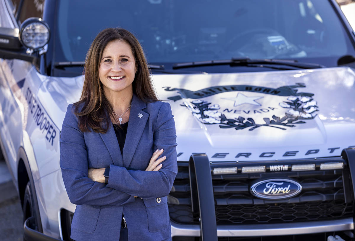 Newly appointed Nevada Highway Col. Anne Carpenter at the agency's Southern Command Traffic Man ...