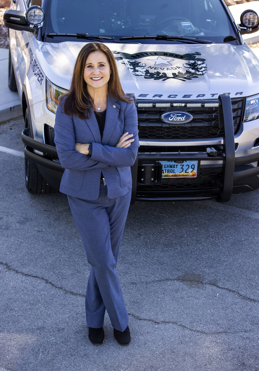 Newly appointed Nevada Highway Col. Anne Carpenter at the agency's Southern Command Traffic Man ...