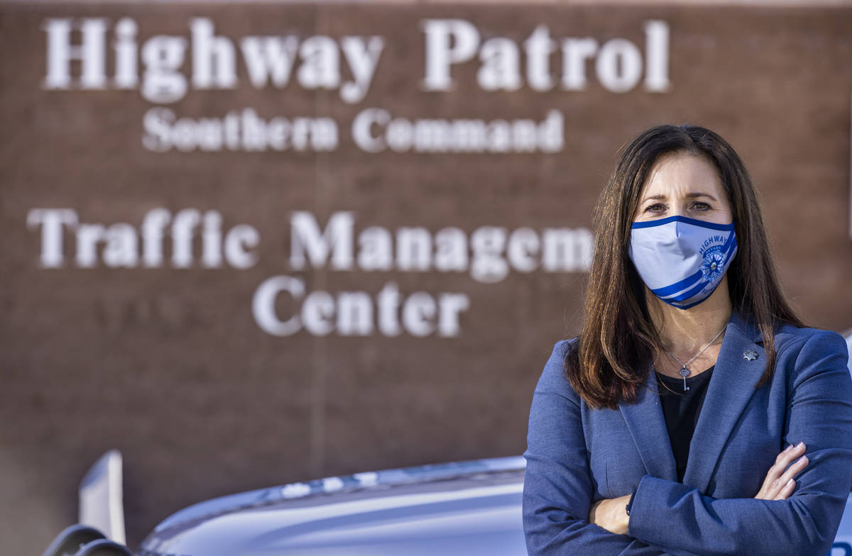 Newly appointed Nevada Highway Col. Anne Carpenter at the agency's Southern Command Traffic Man ...