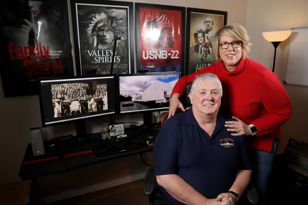 Filmmakers Warren and Annette Hull at the editing studio in their Las Vegas home Monday, Nov. 2 ...