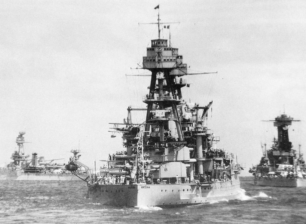 The U.S.S. Arizona was sunk during the Japanese attack on Pearl Harbor on Dec. 7, 1941. (U.S. Navy)