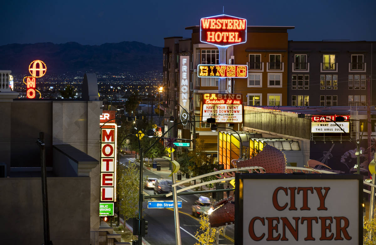 The Fremont9 apartment complex, rear, along Fremont Street is a legacy of Tony Hsieh and his Do ...