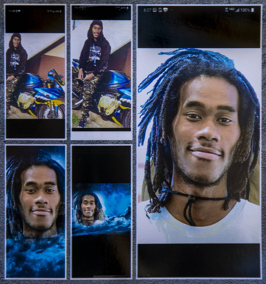 Images of Genesis Atkins, a motorcyclist who was killed Sunday evening when struck by another v ...