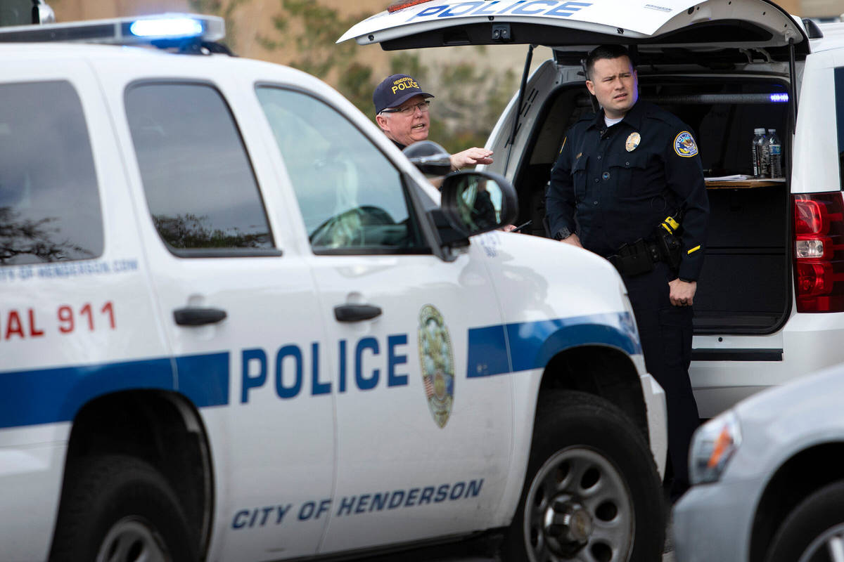 Police work the scene of an "officer-involved" shooting occurred near Cabana Blanca S ...