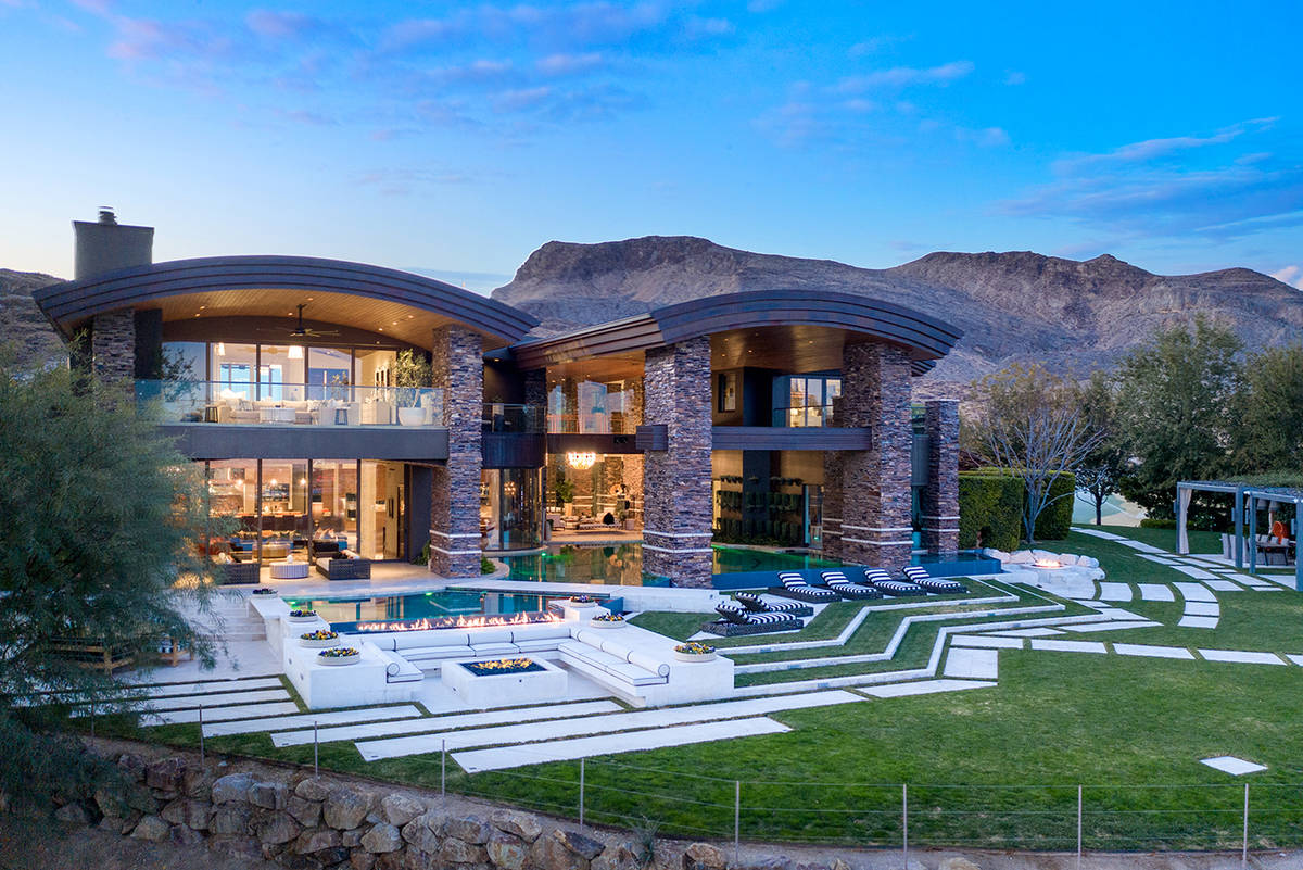 A Summerlin mansion in The Ridges' exclusive Promontory Pointe neighborhood has set the record ...