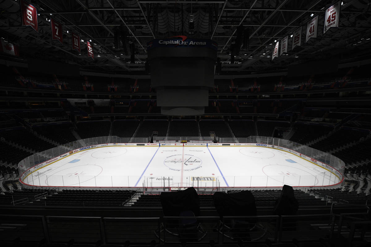 FILE - This March 12, 2020, file photo, shows the Capital One Arena, home of the Washington Cap ...