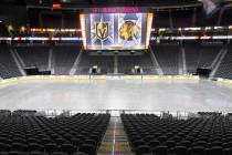 T-Mobile Arena is empty on Sunday, Aug. 16, 2020, in Las Vegas. (Ellen Schmidt/Las Vegas Review ...