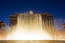 The Fountains of Bellagio show at Bellagio in Las Vegas. (Benjamin Hager/Las Vegas Review-Journal)