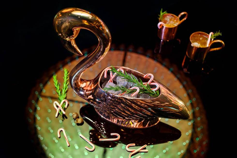 Yeats Punch is served in a swan at The Dorsey at The Venetian. (The Venetian)