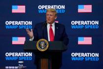 President Donald Trump speaks during an "Operation Warp Speed Vaccine Summit" on the ...