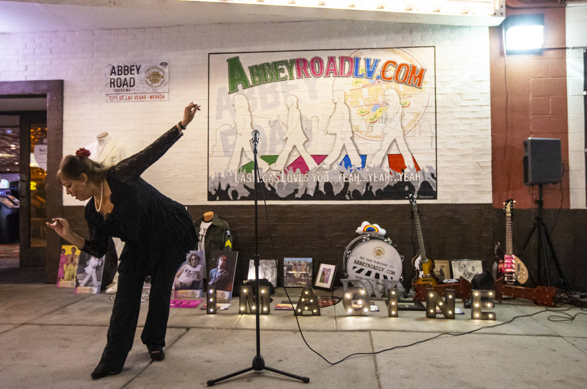 Kimberly Brent performs at the "Abbey Road Crossing" on Fremont Street in downtown La ...