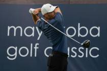 Aaron Wise of the U.S. tees off on the 17th Hole, during the final round of the PGA Tour Mayako ...