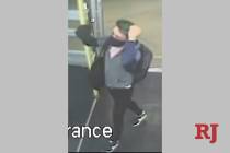 A surveillance photo of a man wanted for a Nov. 25, 2020, robbery at a business in the 3000 blo ...