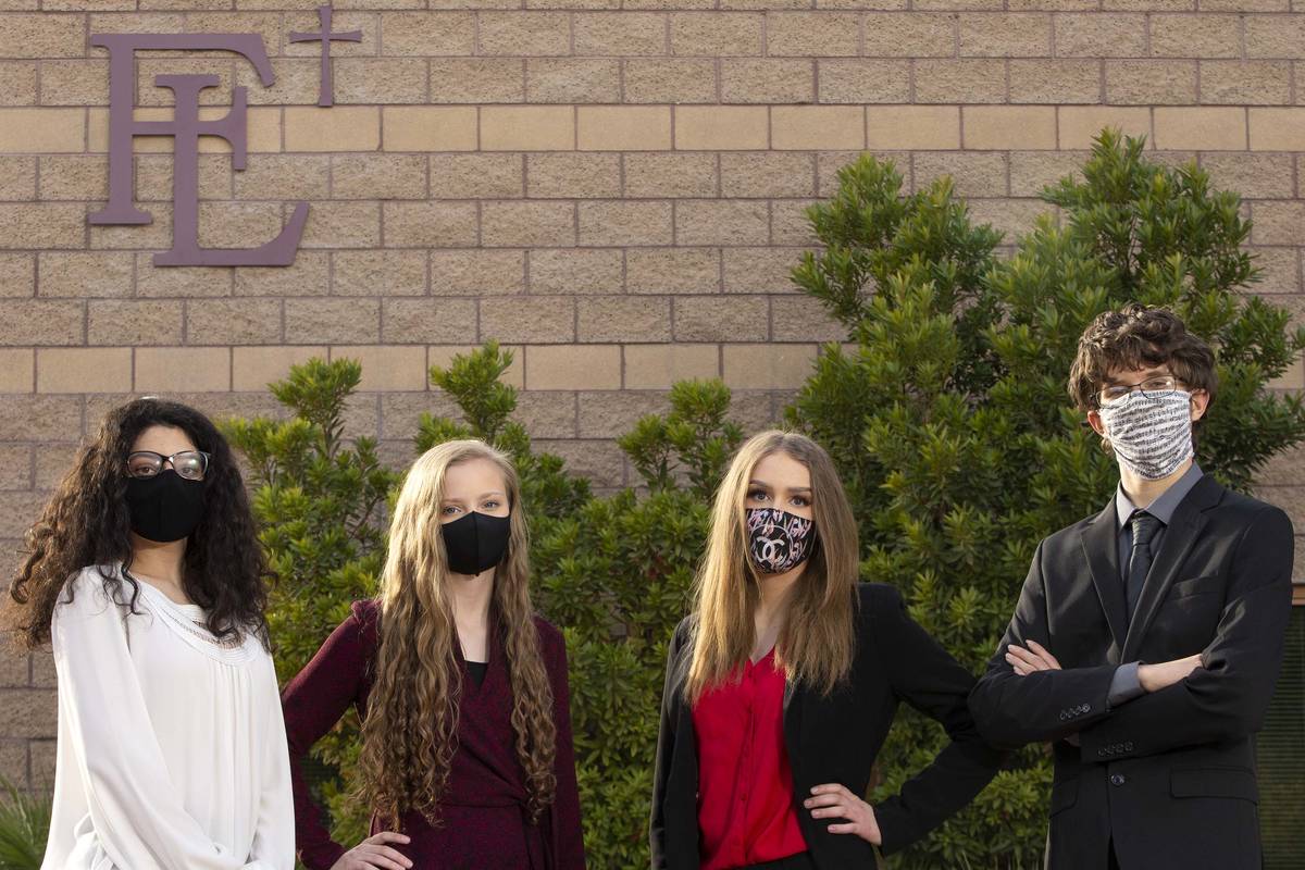 Sophomores Nikki Manukyan, McKenna Erwin, Elyssa Bahr and Mason DeVore, pictured from left to r ...