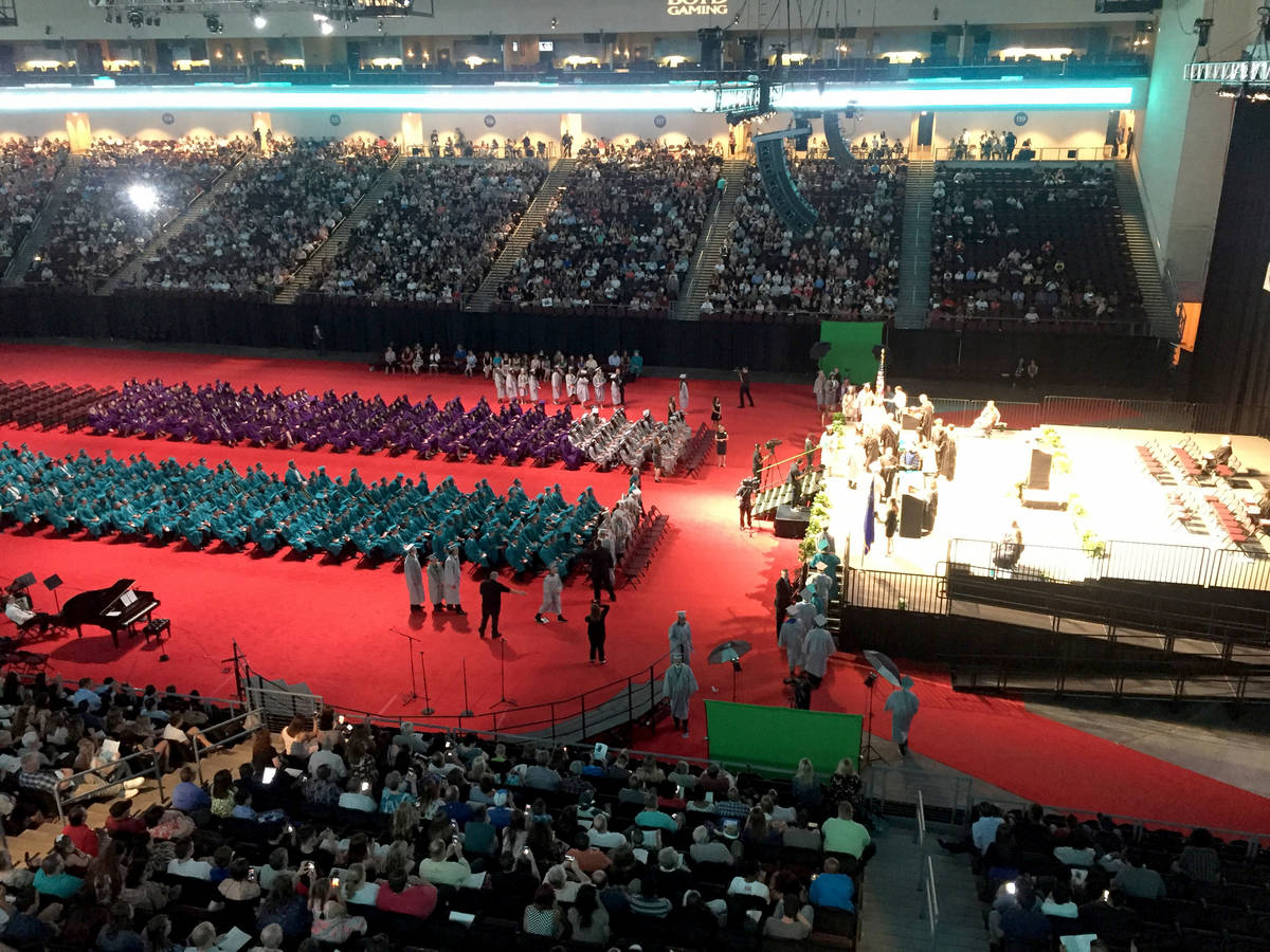 Silverado High School students enter the Orleans Arena to "Pomp and Circumstance" in an undated ...