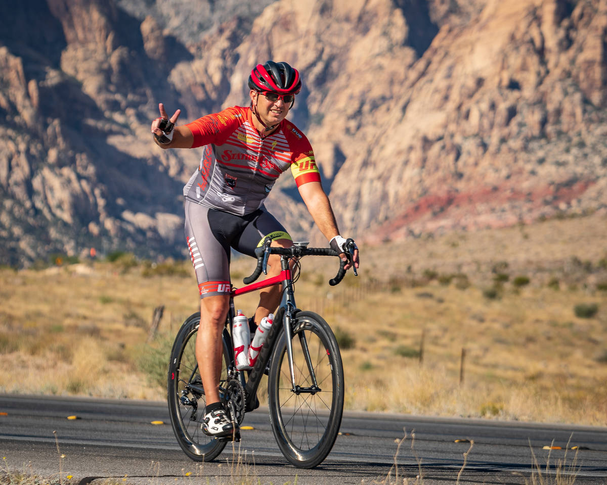 Aksoy Ahmet during a 2018 ride in the Red Rock National Conservation Area. Ahmet, a longtime cy ...