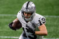 Las Vegas Raiders wide receiver Hunter Renfrow (13) runs the ball during the first half of an N ...