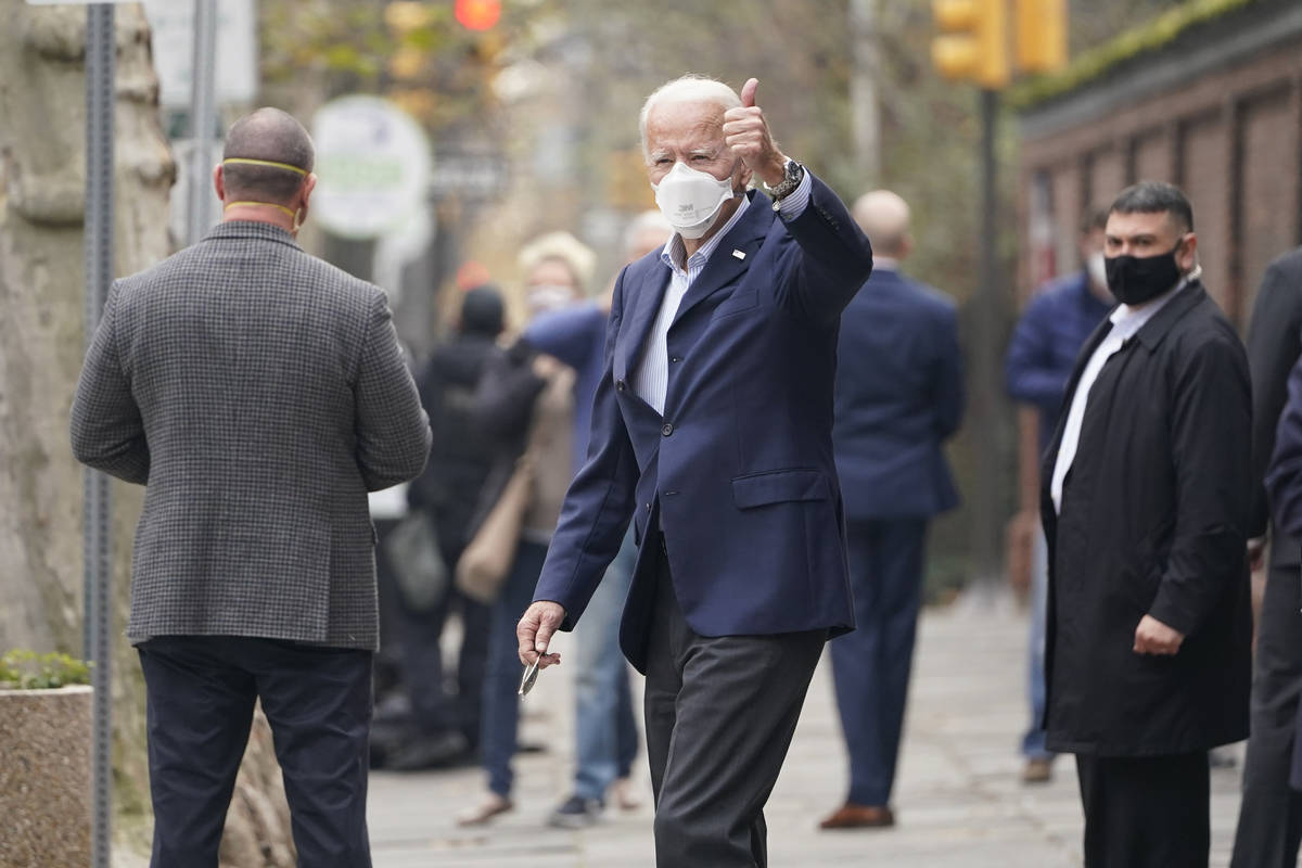 President-elect Joe Biden leaves a doctor's appointment at Pennsylvania Hospital in Philadelphi ...