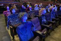 An audience of mannequin heads seated for Tape Face's show at Harrah's Showroom is shown on Sat ...